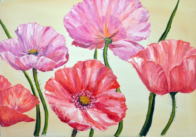 Poppies, oil painting on canvas